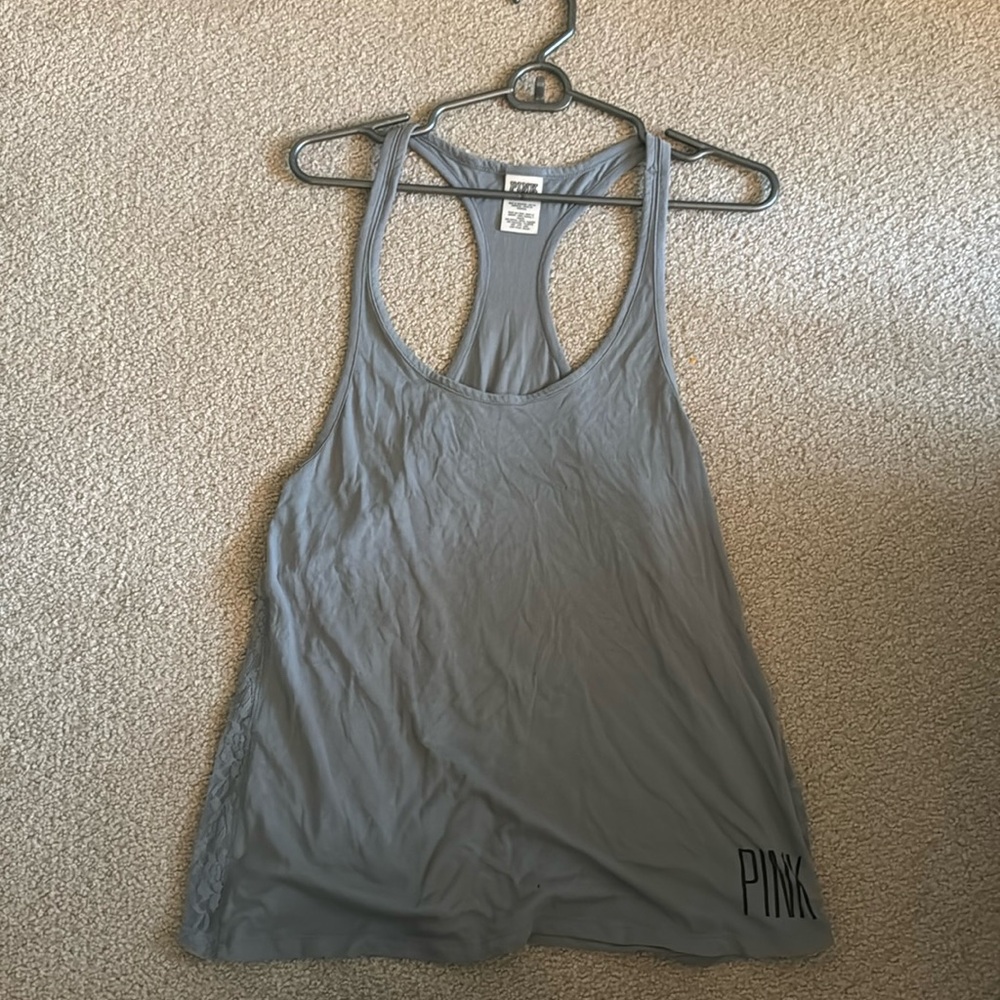 Pink(victorias secret) - grey tank